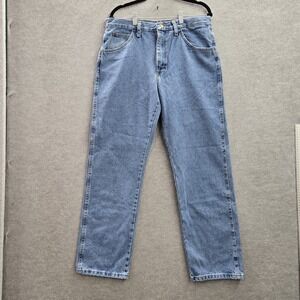 Rustler Men Jeans 34X30 Light Blue Denim Straight Leg 30" Inseam NWT